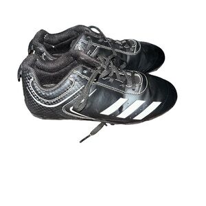 𝅺Adidas black leather baseball kids cleats youth size 2 2Y